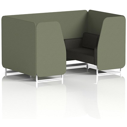 Brixworth 4 Seater Booth, White Legs, Main Line Flax Fabric, Monument Panels And Temple Sofa