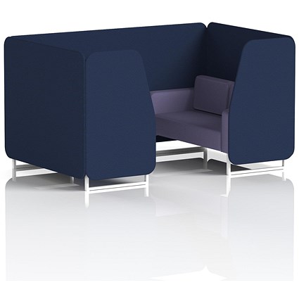 Brixworth 4 Seater Booth, White Legs, Synergy Fabric, Alike Panels And Order Sofa