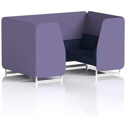 Brixworth 4 Seater Booth, White Legs, Synergy Fabric, Order Panels And Alike Sofa