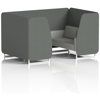 Brixworth 4 Seater Booth, White Legs, Sumi Fabric, Kobe Panels And Tokyo Sofa