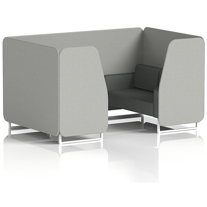 Brixworth 4 Seater Booth, White Legs, Sumi Fabric, Tokyo Panels And Kobe Sofa