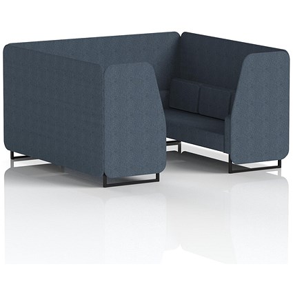 Brixworth 6 Seater Booth, Black Legs, Rivet Fabric, Crucible Panels And Sofa