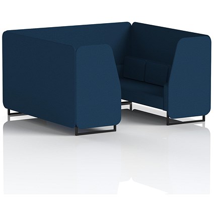 Brixworth 6 Seater Booth, Black Legs, X2 Fabric, Calculus Panels And Sofa