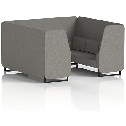 Brixworth 6 Seater Booth, Black Legs, X2 Fabric, Number Panels And Sofa