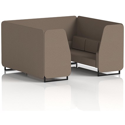 Brixworth 6 Seater Booth, Black Legs, X2 Fabric, Theory Panels And Sofa