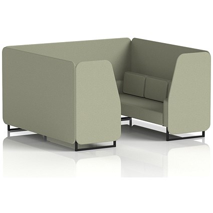 Brixworth 6 Seater Booth, Black Legs, Main Line Flax Fabric, Newbury Panels And Sofa