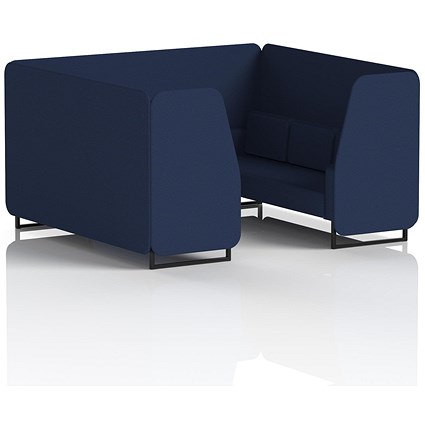 Brixworth 6 Seater Booth, Black Legs, Synergy Fabric, Alike Panels And Sofa