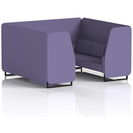 Brixworth 6 Seater Booth, Black Legs, Synergy Fabric, Order Panels And Sofa