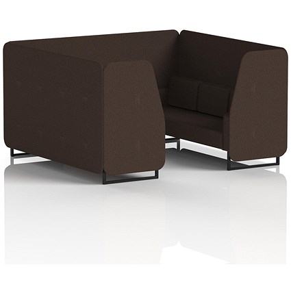 Brixworth 6 Seater Booth, Black Legs, Synergy Fabric, Wed Panels And Sofa