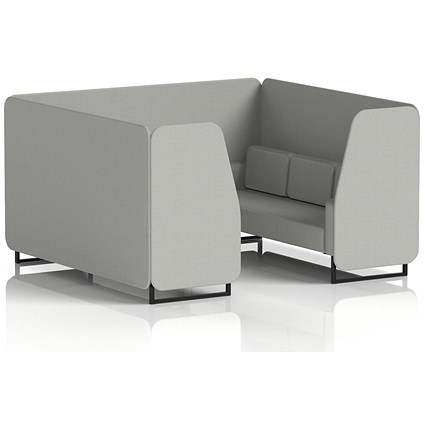 Brixworth 6 Seater Booth, Black Legs, Sumi Fabric, Tokyo Panels And Sofa