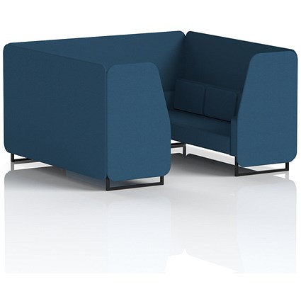 Brixworth 6 Seater Booth, Black Legs, Sumi Fabric, Uto Panels And Sofa