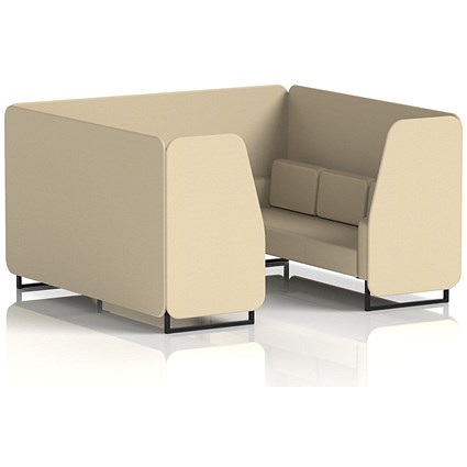 Brixworth 6 Seater Booth, Black Legs, Sumi Fabric, Zen Panels And Sofa