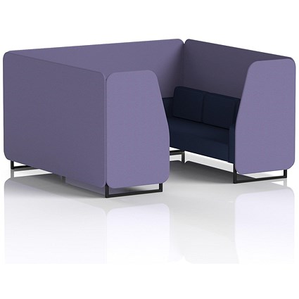 Brixworth 6 Seater Booth, Black Legs, Synergy Fabric, Order Panels And Alike Sofa