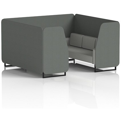 Brixworth 6 Seater Booth, Black Legs, Sumi Fabric, Kobe Panels And Tokyo Sofa