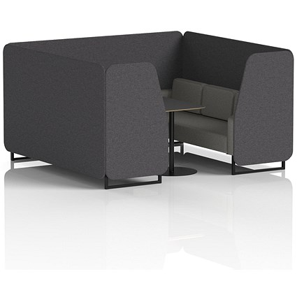 Brixworth 6 Seater Booth with Table, Black Legs, Black Table, X2 Fabric, Arithmetic Panels And Number Sofa