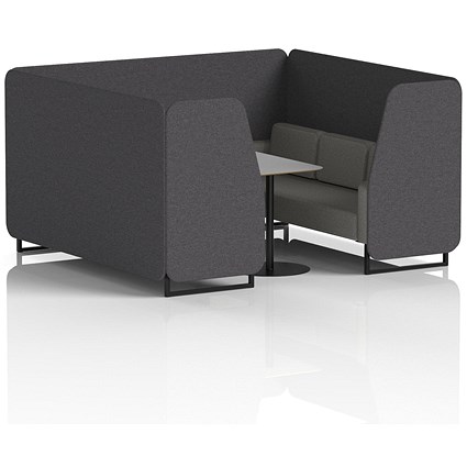 Brixworth 6 Seater Booth with Table, Black Legs, Grey/Black Table, X2 Fabric, Arithmetic Panels And Number Sofa