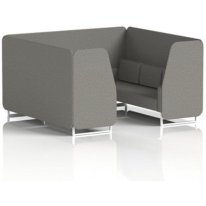 Brixworth 6 Seater Booth, White Legs, X2 Fabric, Number Panels And Sofa