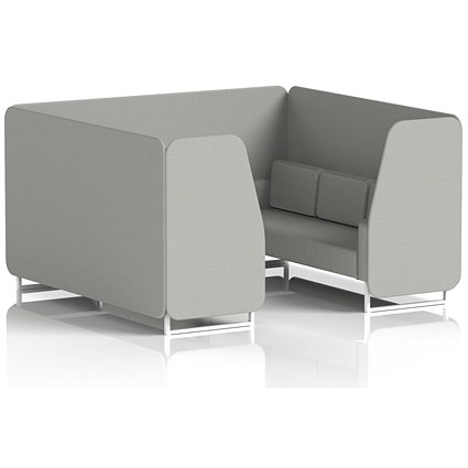 Brixworth 6 Seater Booth, White Legs, Sumi Fabric, Tokyo Panels And Sofa
