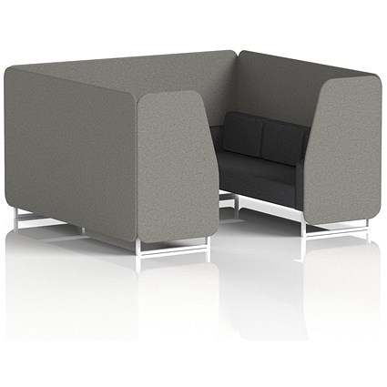 Brixworth 6 Seater Booth, White Legs, X2 Fabric, Number Panels And Arithmetic Sofa