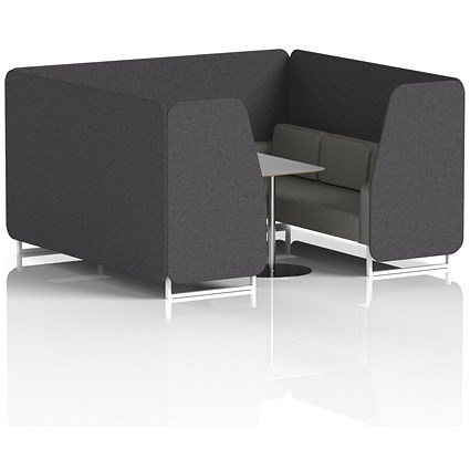 Brixworth 6 Seater Booth with Table, White Legs, Grey/Silver Table, X2 Fabric, Arithmetic Panels And Number Sofa
