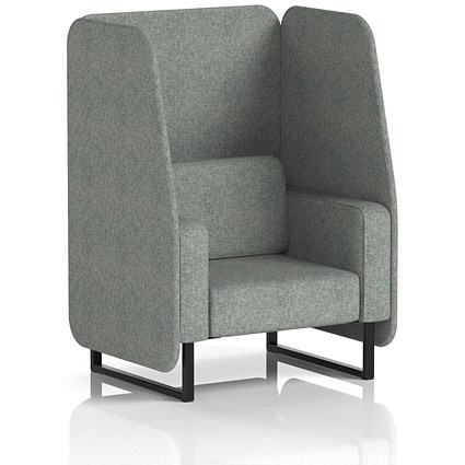 Brixworth 1 Seater Open Booth, Black Legs, Rivet Fabric, Prime Panels And Sofa