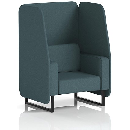 Brixworth 1 Seater Open Booth, Black Legs, X2 Fabric, Polygon Panels And Sofa