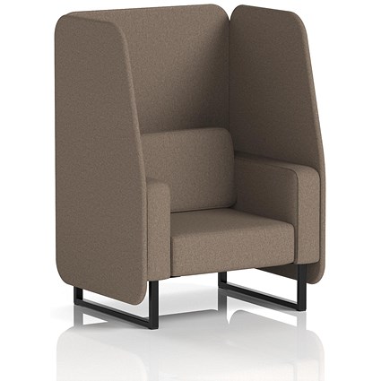 Brixworth 1 Seater Open Booth, Black Legs, X2 Fabric, Theory Panels And Sofa