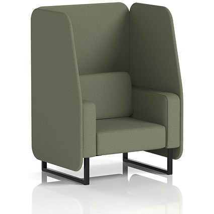 Brixworth 1 Seater Open Booth, Black Legs, Main Line Flax Fabric, Monument Panels And Sofa