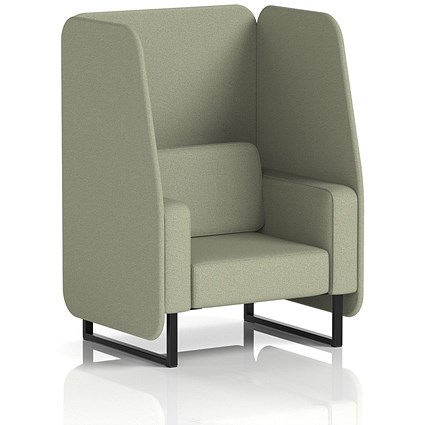 Brixworth 1 Seater Open Booth, Black Legs, Main Line Flax Fabric, Newbury Panels And Sofa