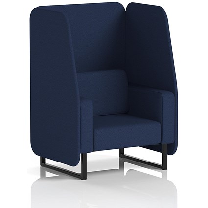 Brixworth 1 Seater Open Booth, Black Legs, Synergy Fabric, Alike Panels And Sofa