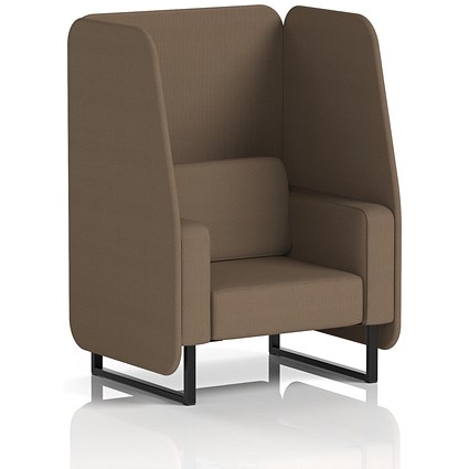 Brixworth 1 Seater Open Booth, Black Legs, Sumi Fabric, Osaka Panels And Sofa