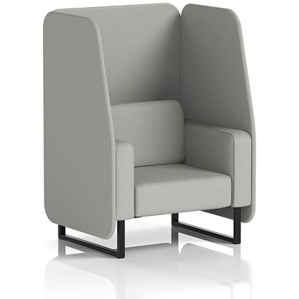 Brixworth 1 Seater Open Booth, Black Legs, Sumi Fabric, Tokyo Panels And Sofa
