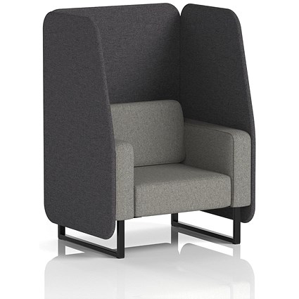 Brixworth 1 Seater Open Booth, Black Legs, X2 Fabric, Arithmetic Panels And Number Sofa