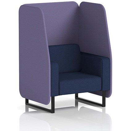 Brixworth 1 Seater Open Booth, Black Legs, Synergy Fabric, Order Panels And Alike Sofa