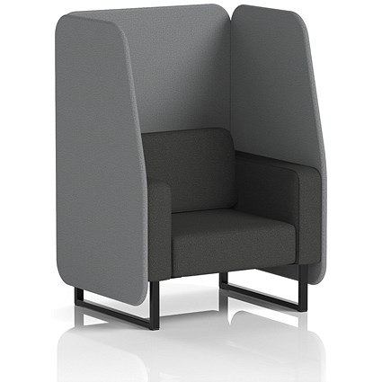 Brixworth 1 Seater Open Booth, Black Legs, Synergy Fabric, Partner Panels And Mix Sofa