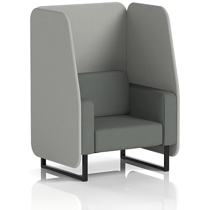 Brixworth 1 Seater Open Booth, Black Legs, Sumi Fabric, Tokyo Panels And Kobe Sofa
