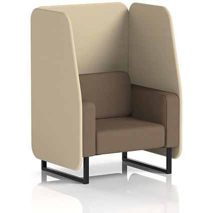 Brixworth 1 Seater Open Booth, Black Legs, Sumi Fabric, Zen Panels And Osaka Sofa