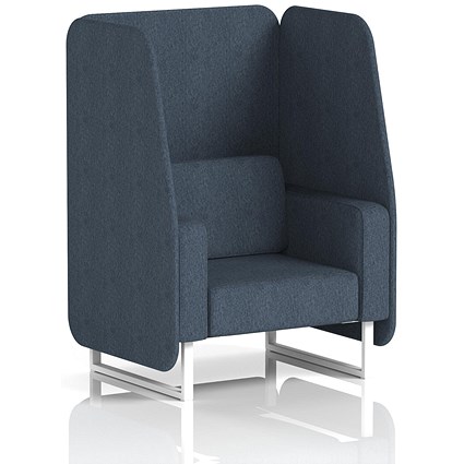 Brixworth 1 Seater Open Booth, White Legs, Rivet Fabric, Crucible Panels And Sofa