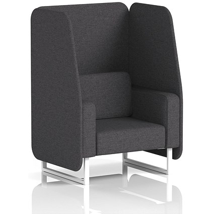 Brixworth 1 Seater Open Booth, White Legs, X2 Fabric, Arithmetic Panels And Sofa