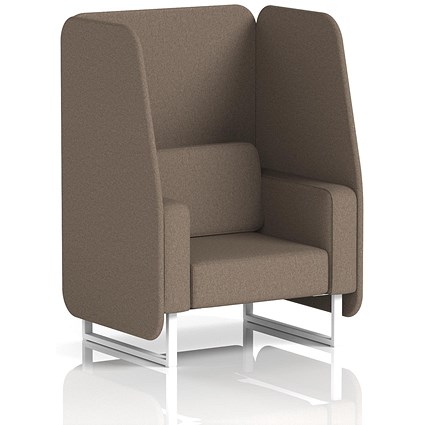 Brixworth 1 Seater Open Booth, White Legs, X2 Fabric, Theory Panels And Sofa