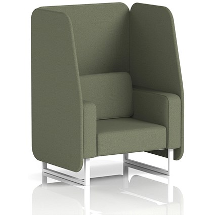 Brixworth 1 Seater Open Booth, White Legs, Main Line Flax Fabric, Monument Panels And Sofa