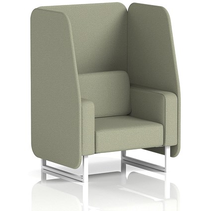 Brixworth 1 Seater Open Booth, White Legs, Main Line Flax Fabric, Newbury Panels And Sofa