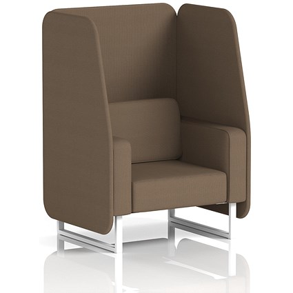 Brixworth 1 Seater Open Booth, White Legs, Sumi Fabric, Osaka Panels And Sofa