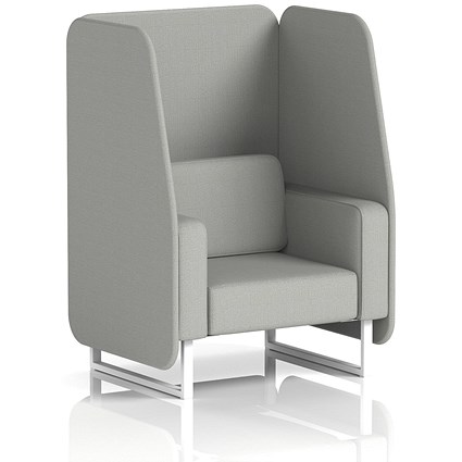 Brixworth 1 Seater Open Booth, White Legs, Sumi Fabric, Tokyo Panels And Sofa