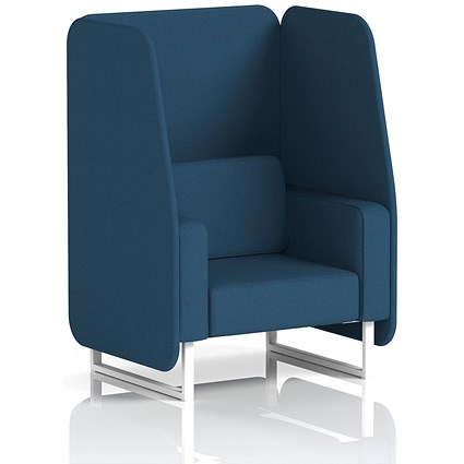 Brixworth 1 Seater Open Booth, White Legs, Sumi Fabric, Uto Panels And Sofa