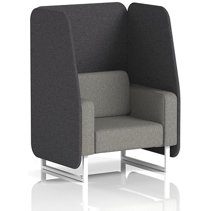 Brixworth 1 Seater Open Booth, White Legs, X2 Fabric, Arithmetic Panels And Number Sofa