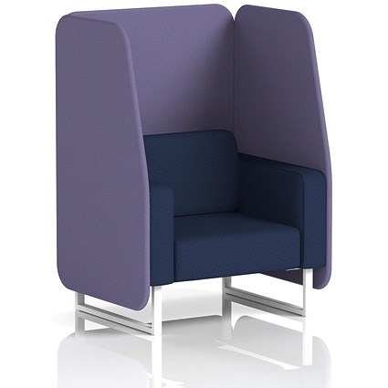 Brixworth 1 Seater Open Booth, White Legs, Synergy Fabric, Order Panels And Alike Sofa