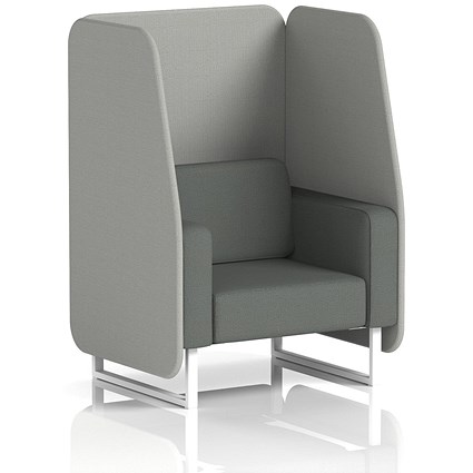 Brixworth 1 Seater Open Booth, White Legs, Sumi Fabric, Tokyo Panels And Kobe Sofa