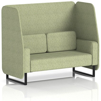 Brixworth 2 Seater Open Booth, Black Legs, Rivet Fabric, Burnish Panels And Sofa