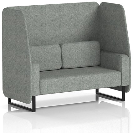 Brixworth 2 Seater Open Booth, Black Legs, Rivet Fabric, Prime Panels And Sofa
